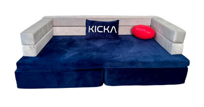 Kicka Couch indoor footy couch bundle with pillow and silent football

